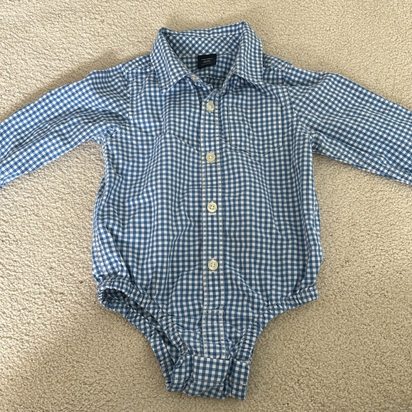 Baby gap toddler boy, 18 to 24 month white and blue collared one piece - Picture 2 of 6